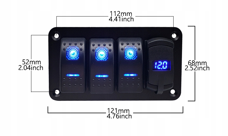 Panel przelacznikow 12 24V 3 gang Marka maszyny Inna
