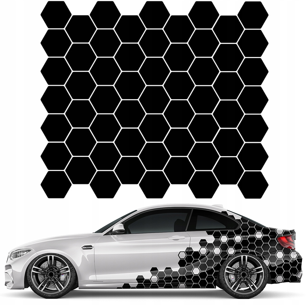 

Naklejka na auto Plaster Miodu Hexagon 59szt 6x7