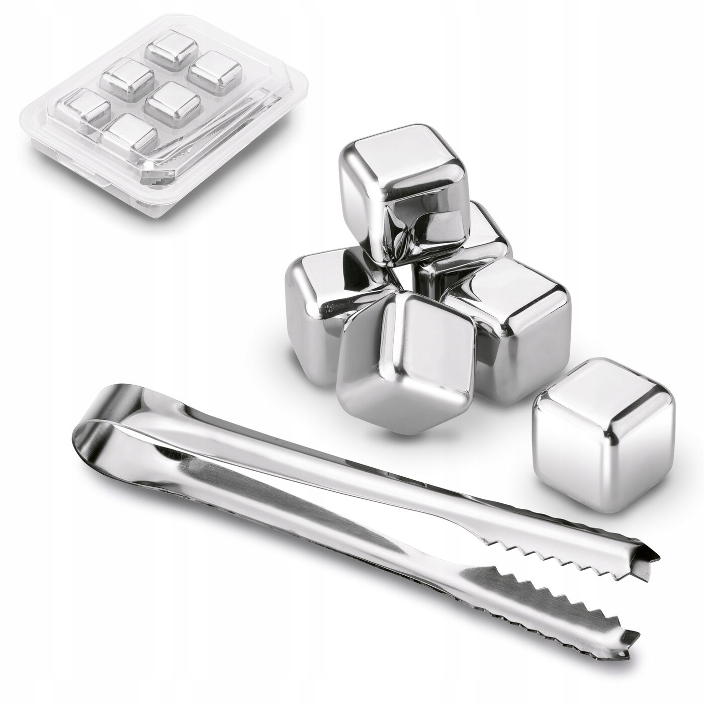 Metalowe KOSTKI DO WHISKY drinków SZCZYPCE do lodu