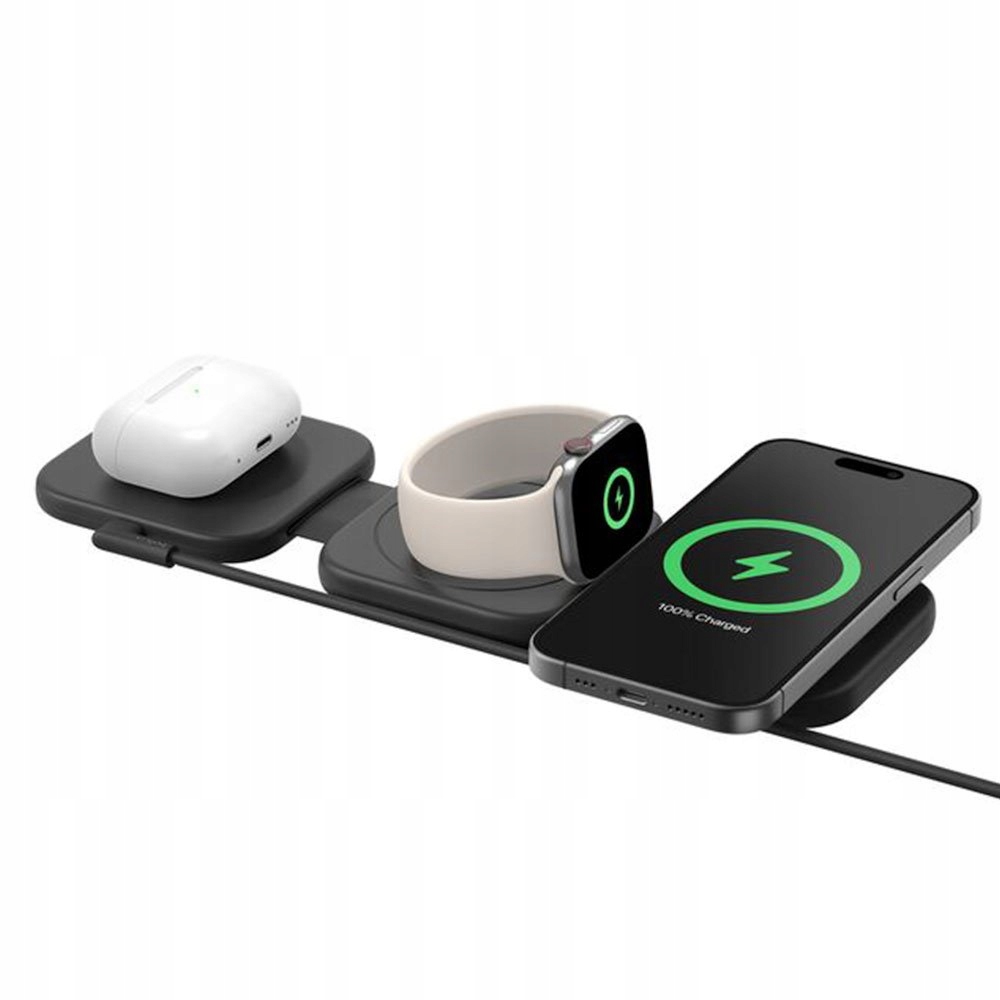 Belkin Boost Charge Pro 3-in-1 Magnetic Wireless Charging Travel Pad with…