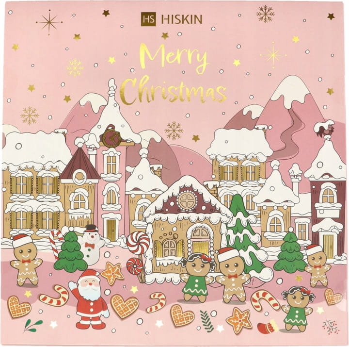 Адвент-календарь Hiskin Merry Christmas, 12 чайных свечей и 12 свечей в баночках