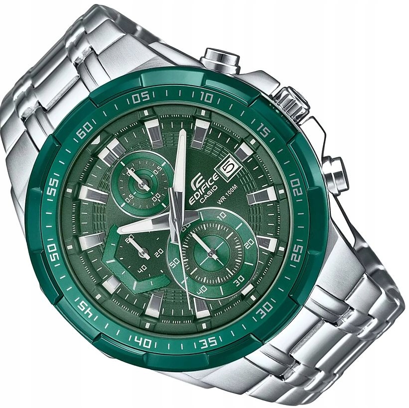 Pánské Hodinky Casio Edifice EFR-539DE-3AVUEF Chrono WR100 Se Zeleným Ciferníkem