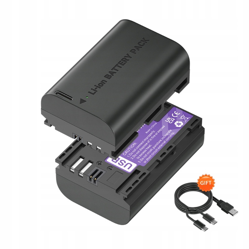 2 ks LP-E6 Baterie s Usb nabíjením pro Canon 5D Mark II III 7D 60D Eos 6D 70D