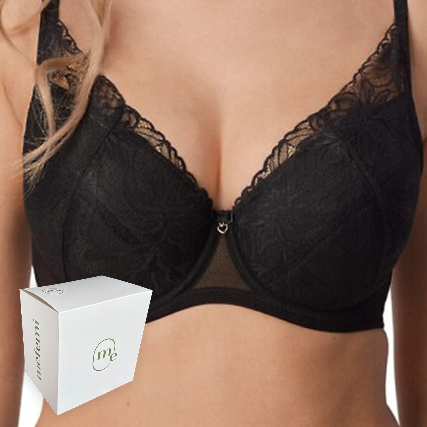 Push-up podprsenka Mefemi Nipplex Laura černá 75C pohodlná, pevná
