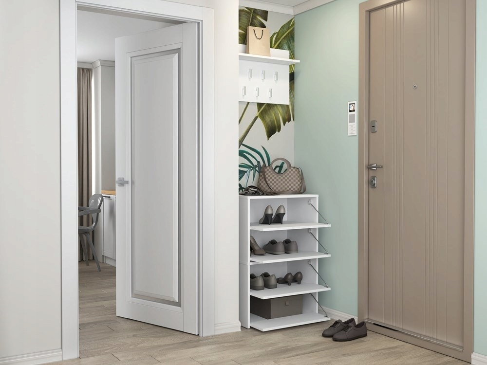 SZAFKA NA BUTY KOMODA REGAŁ SŁUPEK STOJAK NA OBUWIE MEBLE BIEL MAT 60 cm Kod producenta SZAFKA NA BUTY KOMODA REGAŁ SŁUPEK