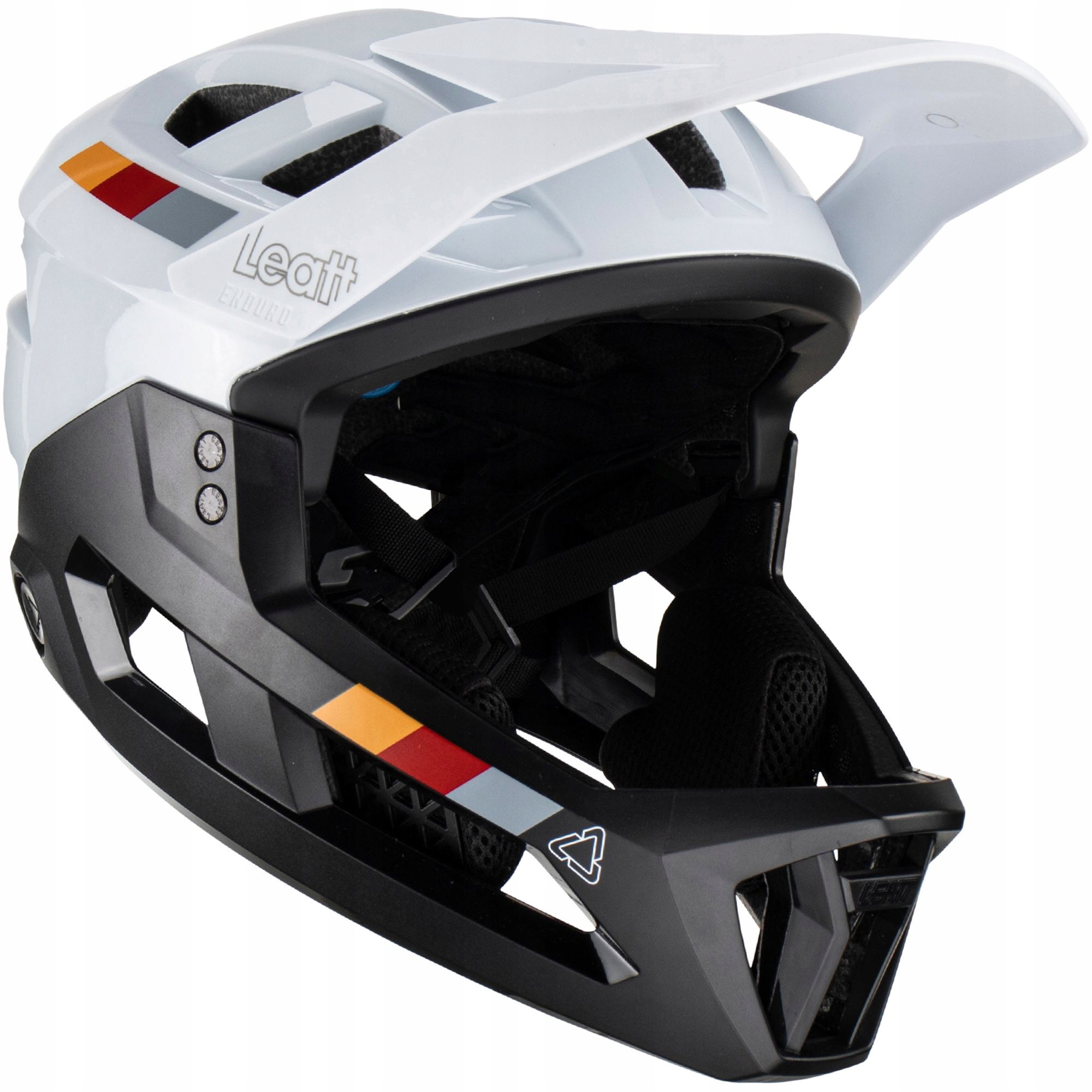 Kask Rowerowy FullFace Z Wypinaną Szczęką Leatt Mtb Enduro 2.0 White R. S