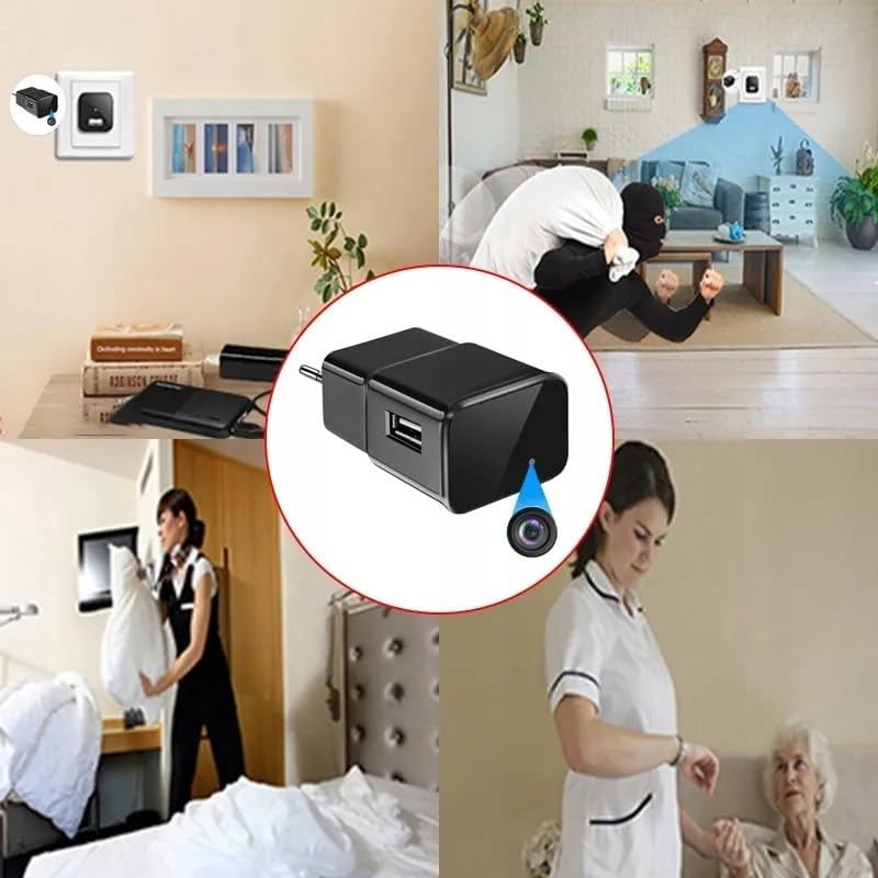 MINI KAMERA UKRYTA W ŁADOWARCE USB WI-FI DETEKCJA RUCHU POWIADOMIENIA W APP Marka Ruffberg