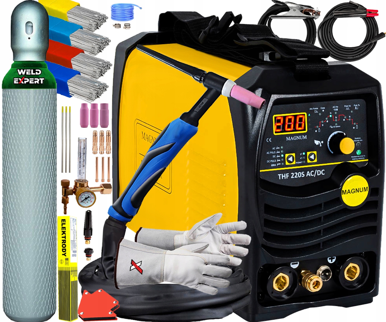 SPAWARKA INWERTOROWA TIG HF 200A 230V MAGNUM AC/DC