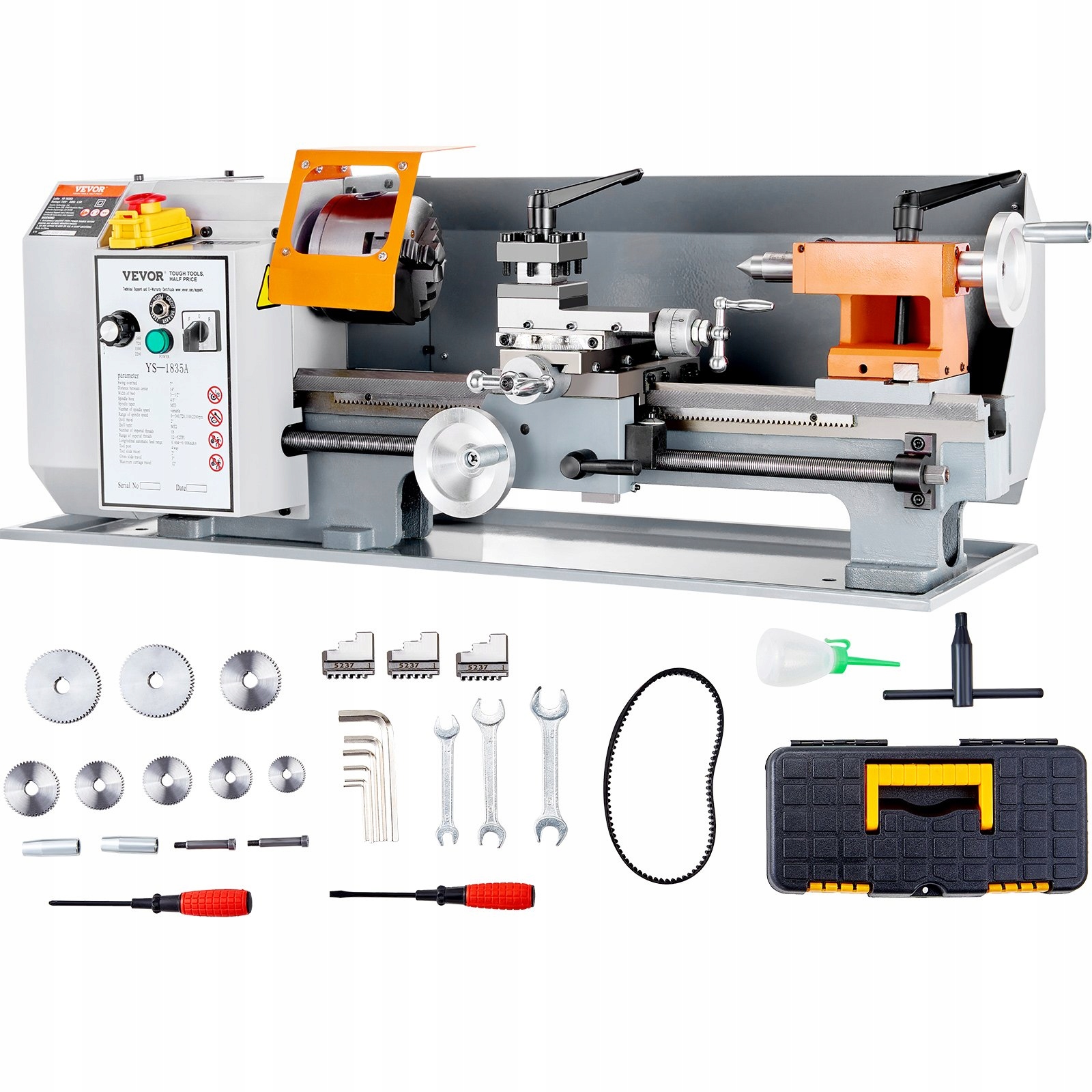 Stolní soustruh na kov 180 x 350 mm, 500 W, 4-stupňová regulace