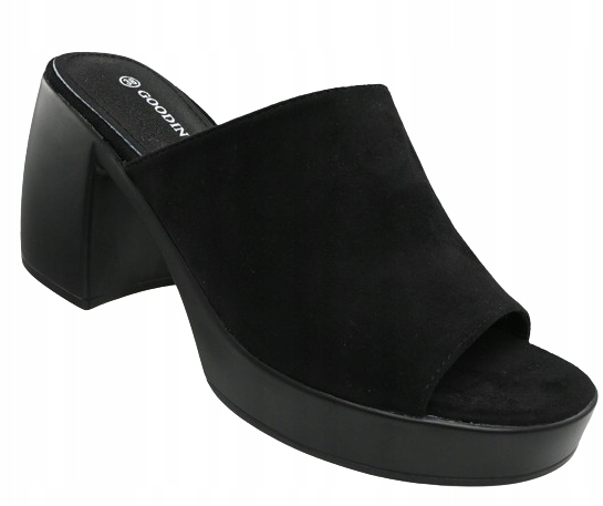 KLAPKI DAMSKIE GOODIN GD FL 1632 PLATFORMA CZARNY ZAMSZ r.39 Marka inna