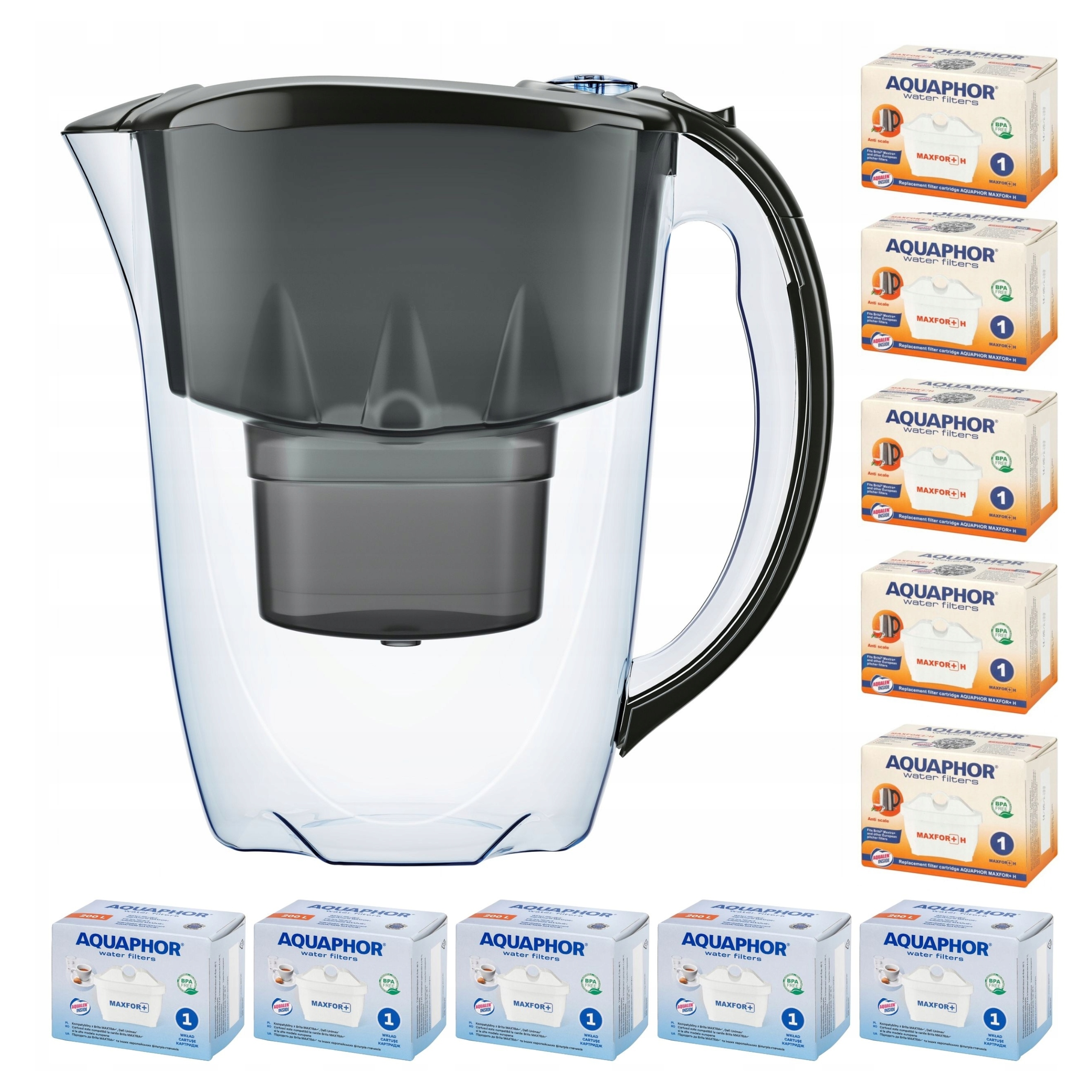 Filtrační konvice Aquaphor Amethyst 2,8 l 10 náplní (5 5H), černá