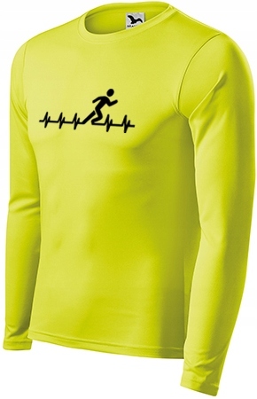 KOSZULKA DLA BIEGACZA NEON SZYBKOSCHNĄCA L Rękaw długi rękaw