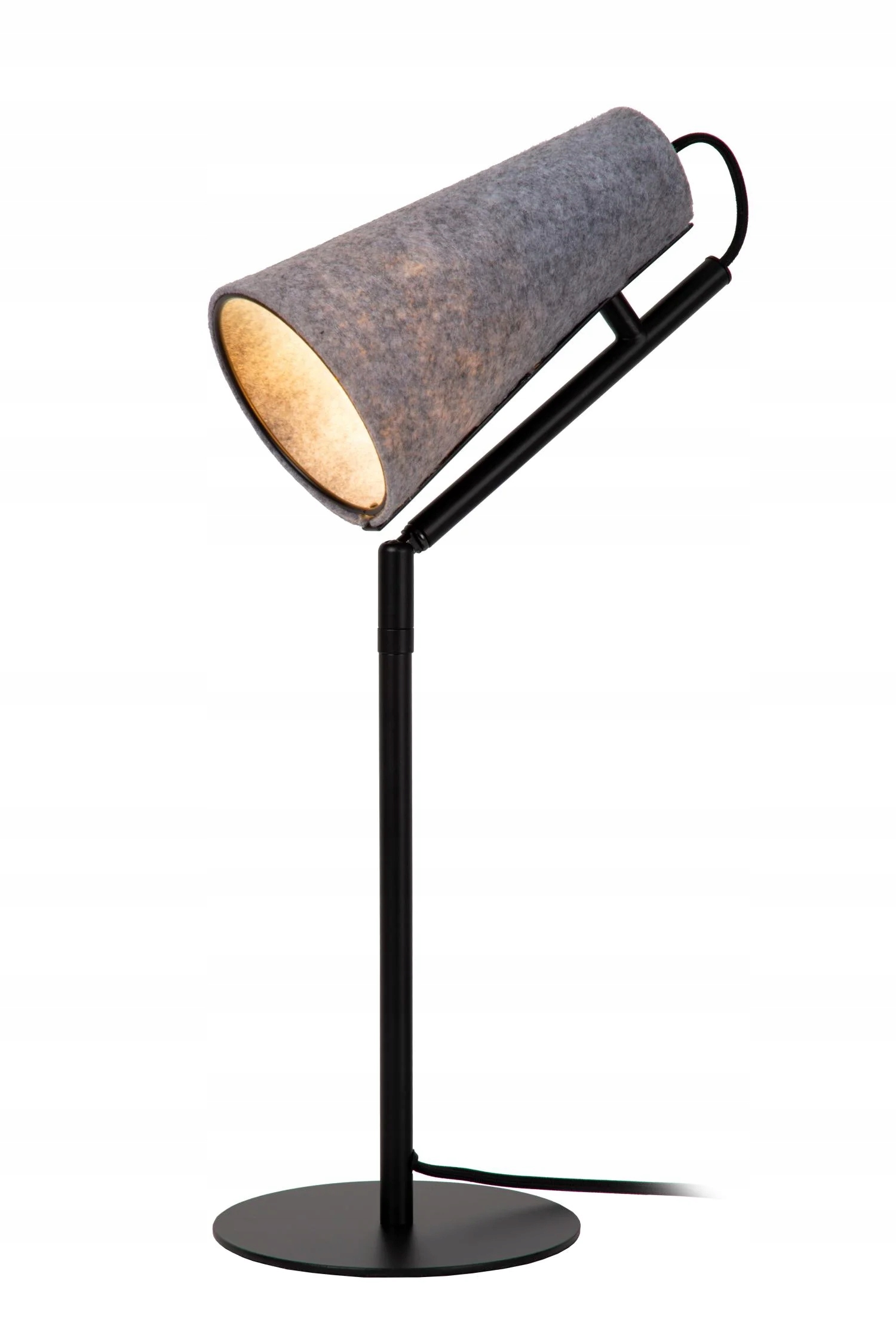 Minimalistická stolová lampa s čiernym šedým tienidlom E27 40W Lucide
