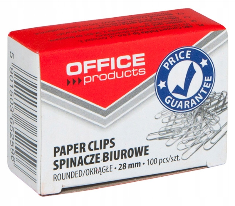 

Spinacze biurowe okrągłe srebrne 28mm 100szt