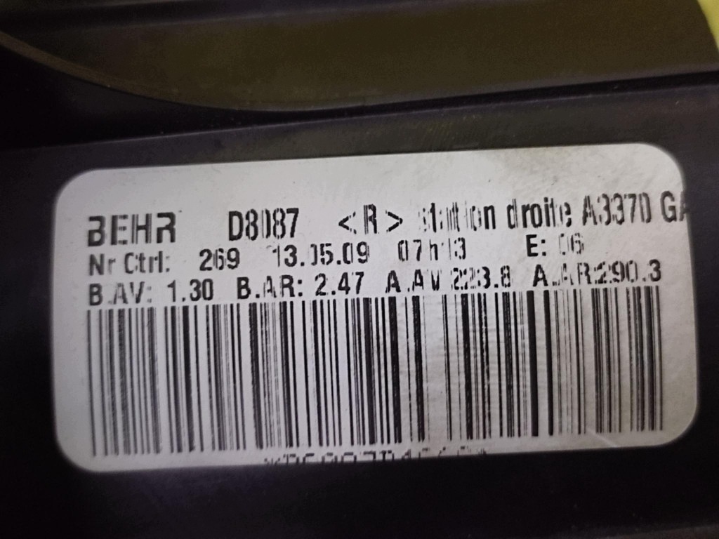 OPEL ZAFIRA B heating air D8087