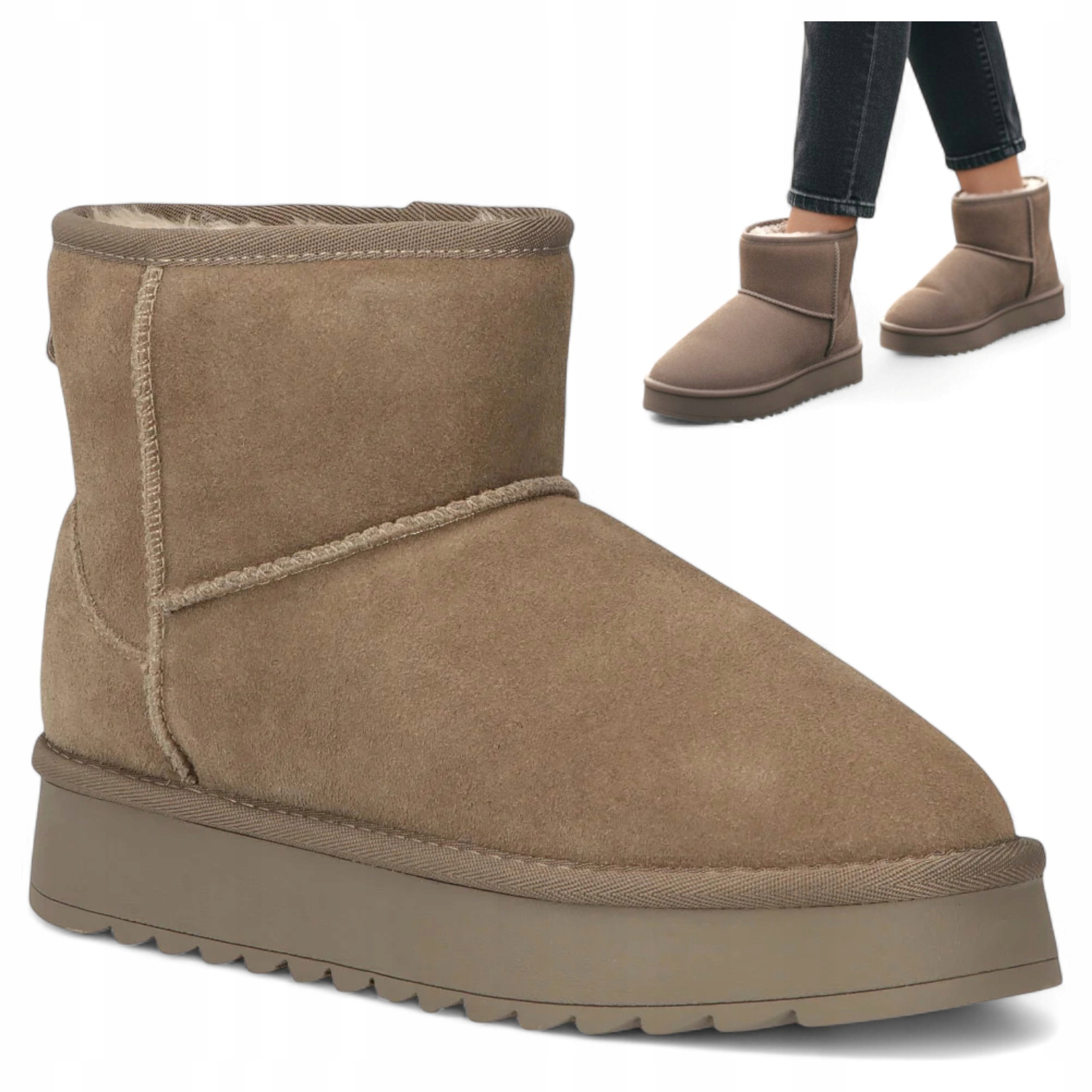 40 Filippo Dámské zimní boty z Pravé Kůže Eskymácký styl, teplé, na platformě