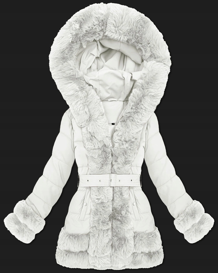 Bunda S Kožešinou B8526 Světle Béžová XL (42)