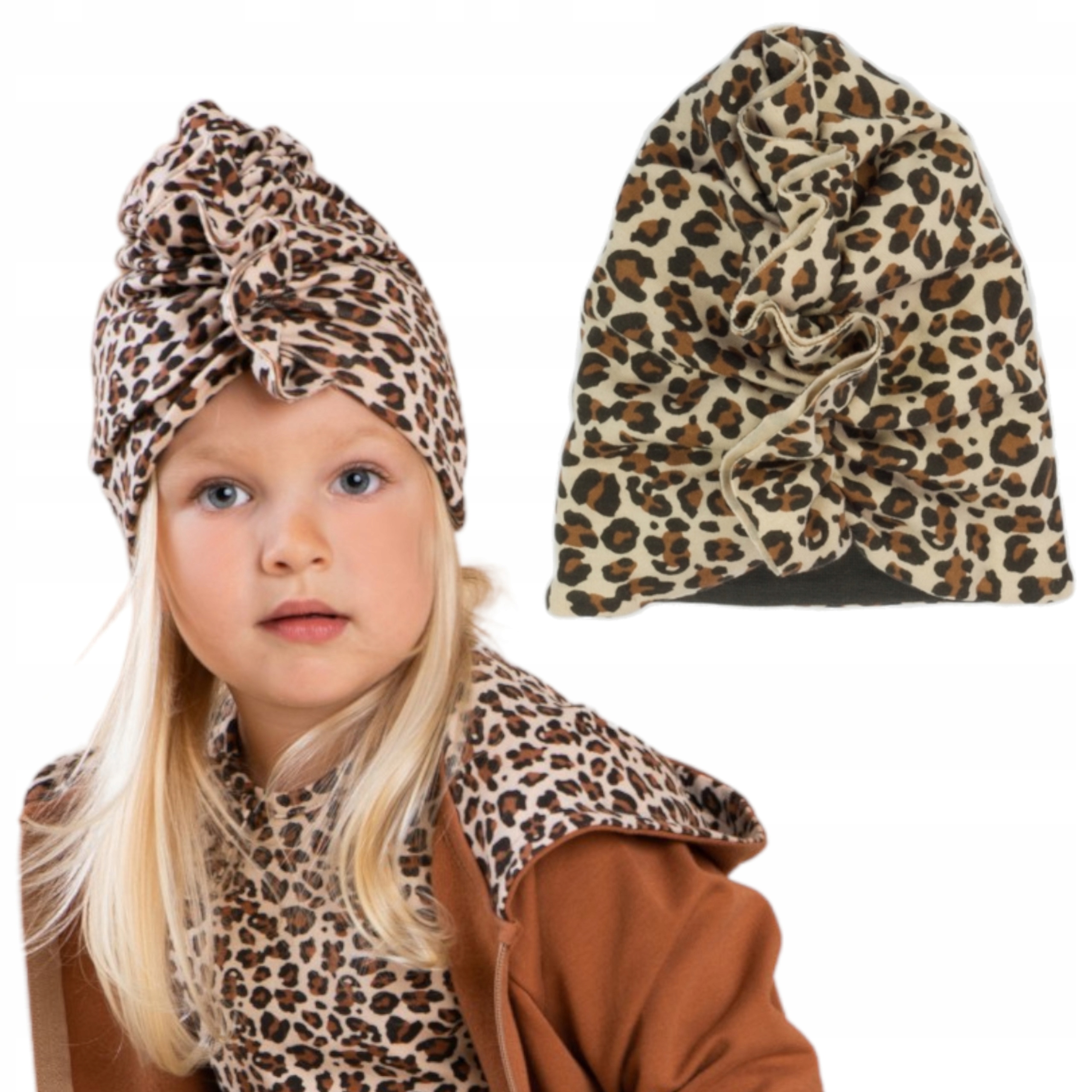 

Turban W Panterkę 56-62 czapka Wiosna Jesień