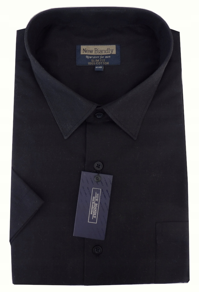 

Duża Koszula Elegancka Slim Fit 47/48 Czarna