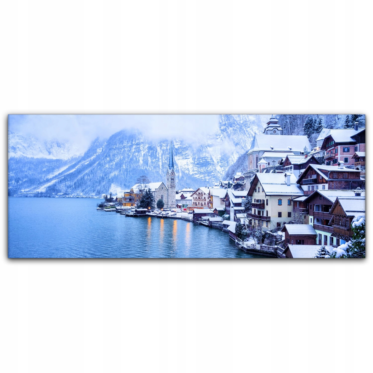 

Obraz Canvas dekoracja 125x50 Wioska Jezioro Wieś