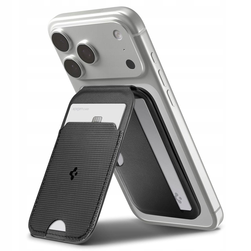 Spigen S314-2 Slim Fold MagSafe peněženka se stojánkem (Černá)