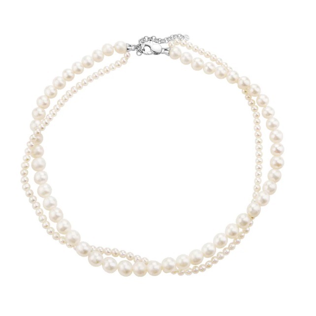 Srebrny Naszyjnik z Pereł Naturalnych Verona Jewellery