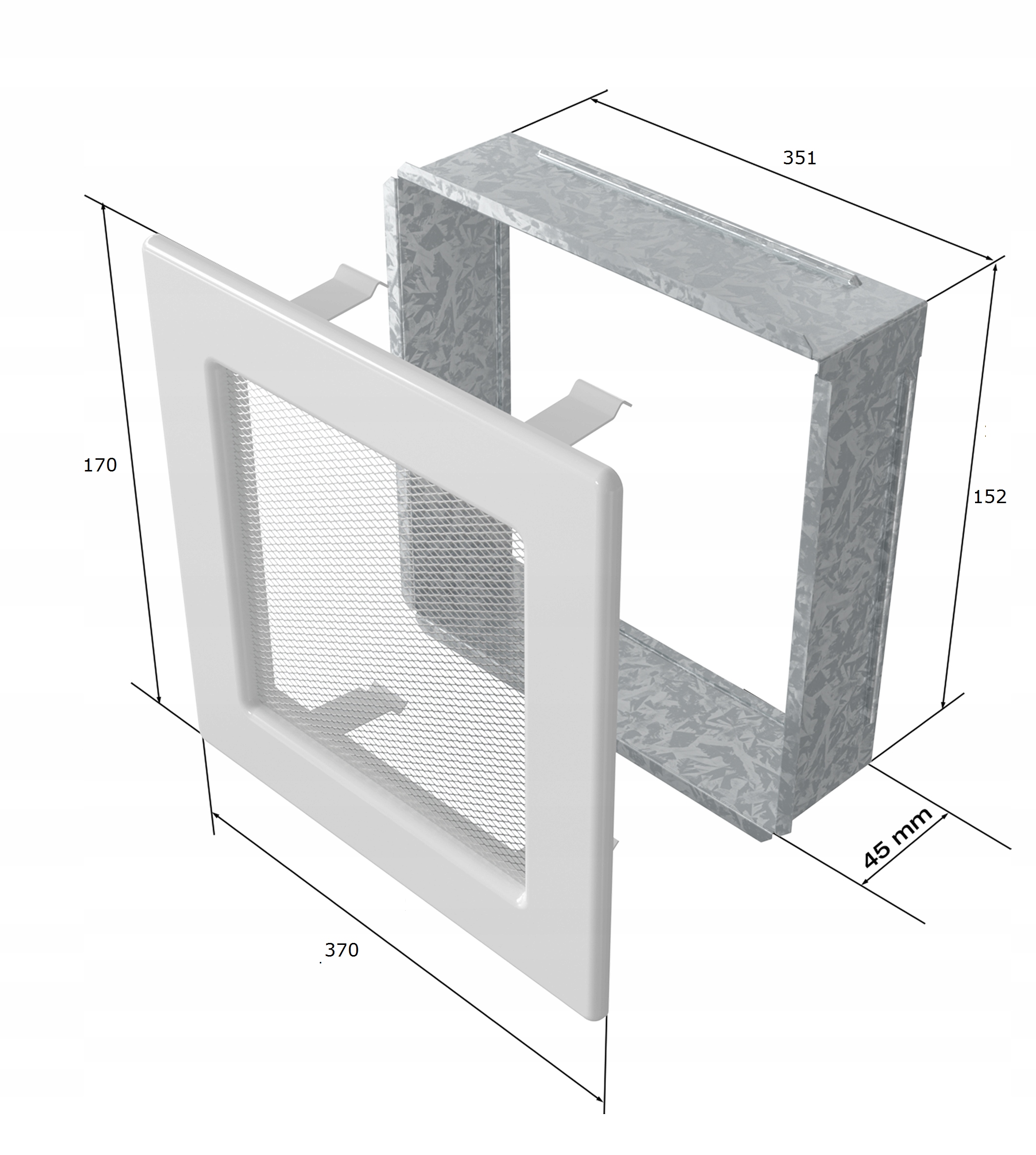KRATKA KOMINKOWA WENTYLACYJNA 17X37 CZARNA Kod producenta 37C