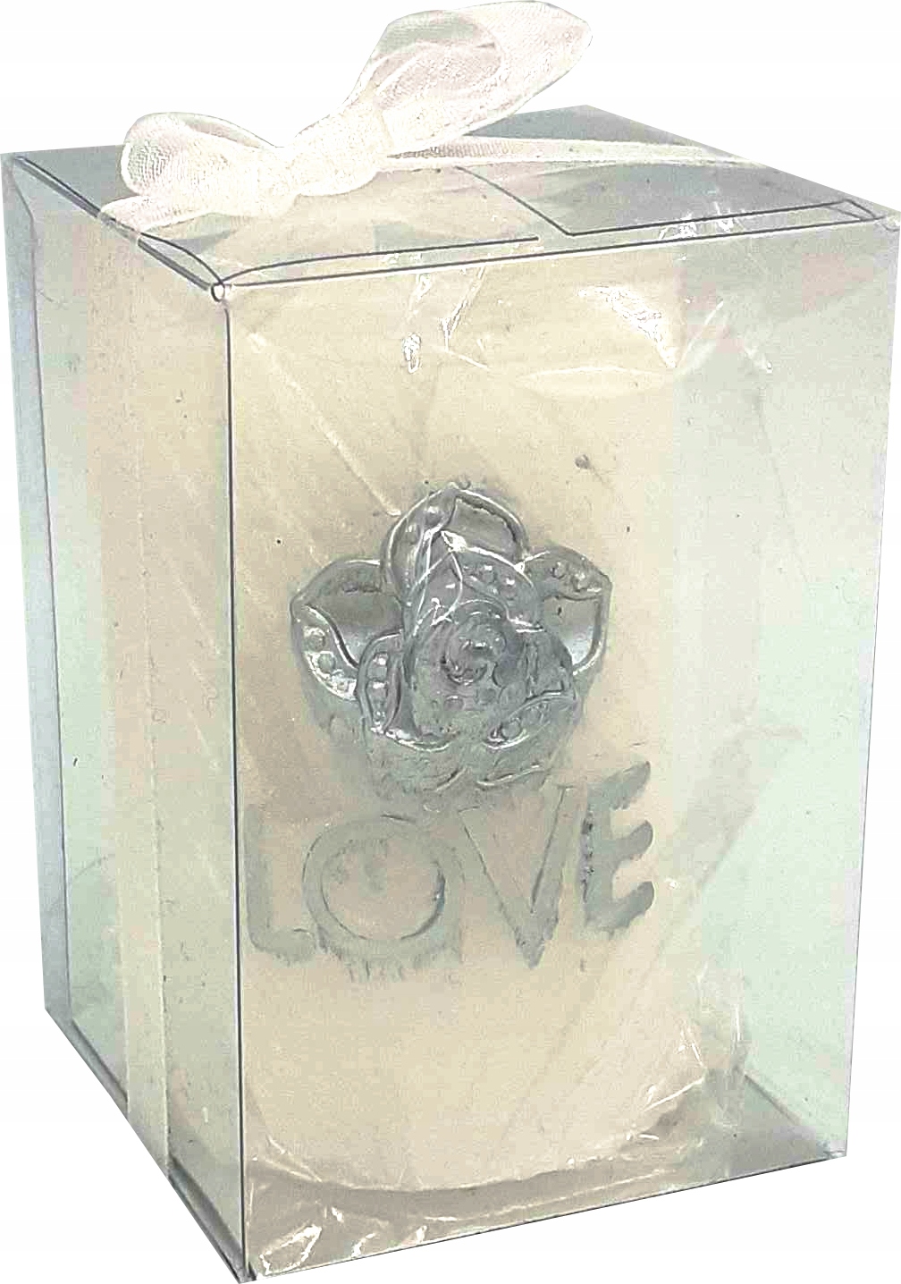 

Świeca z napisem Love w kolorze Białym 1szt