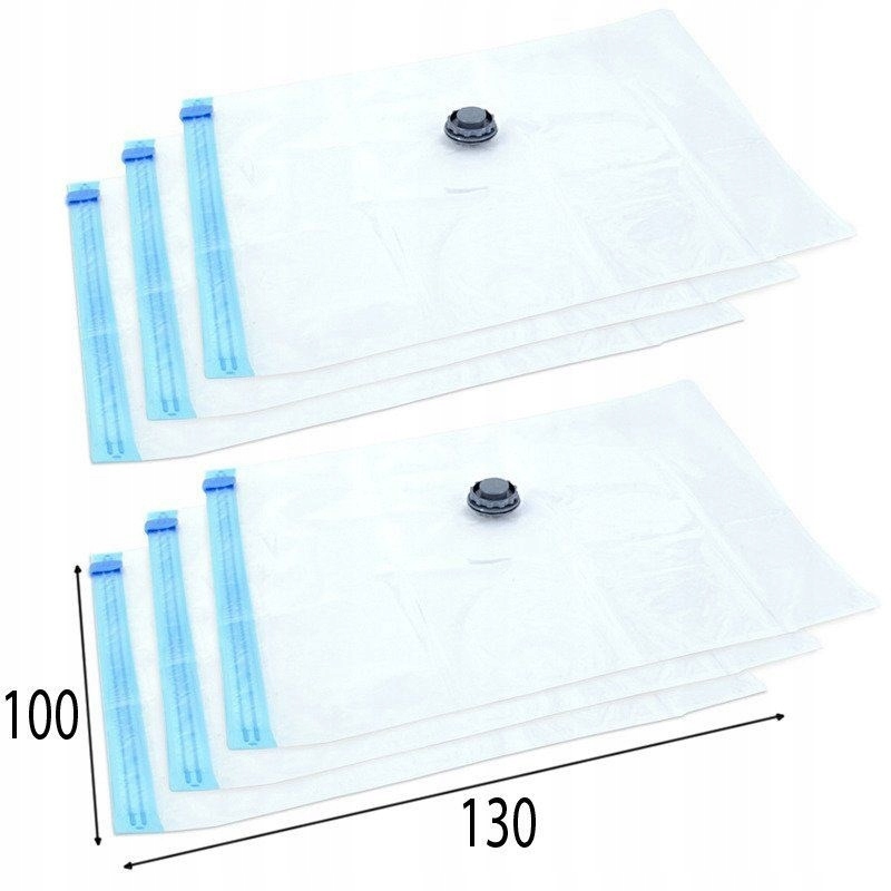 Levně 6 x Vakuové Pytle Na Oblečení, povlečení, ochranné deky, taška 130 x 100 cm