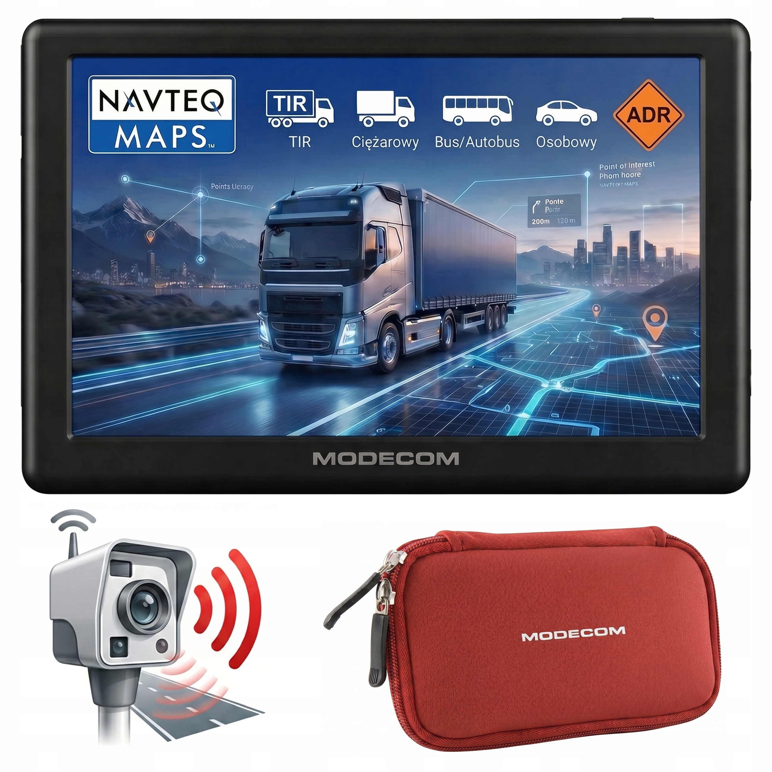 Navigační vůz Modecom CX 5.0 Truck Kamion Bus Pouzdro Fotoradary 2026