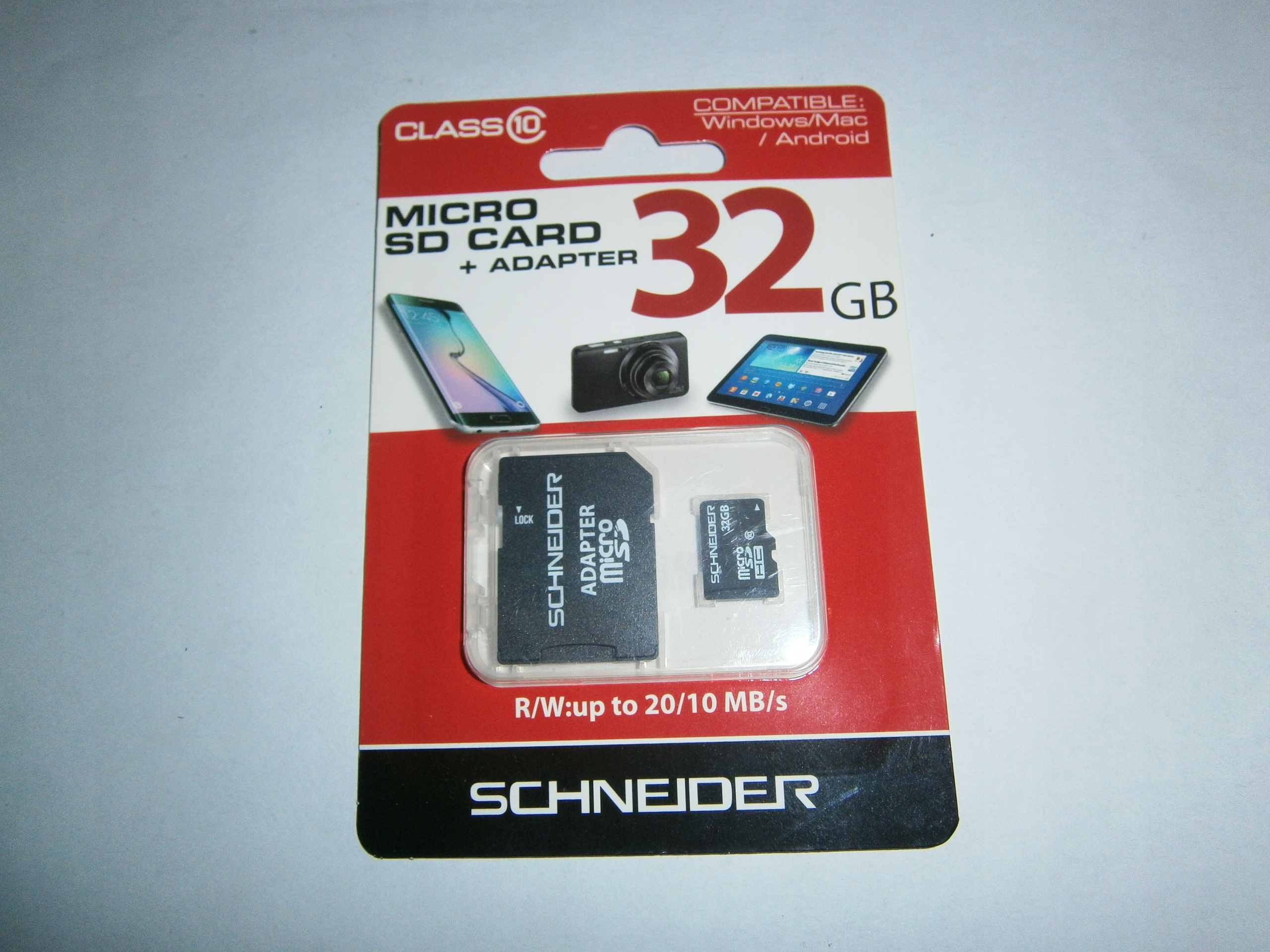 MICRO SD CARD + ADAPTER 32 GB SCHNEYDER