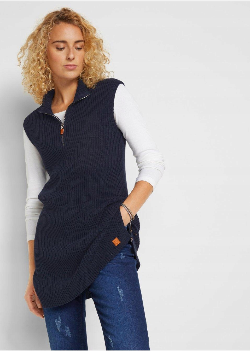 DŁUGA KAMIZELKA Z DZIANINY BONPRIX 48 Rodzaj inna