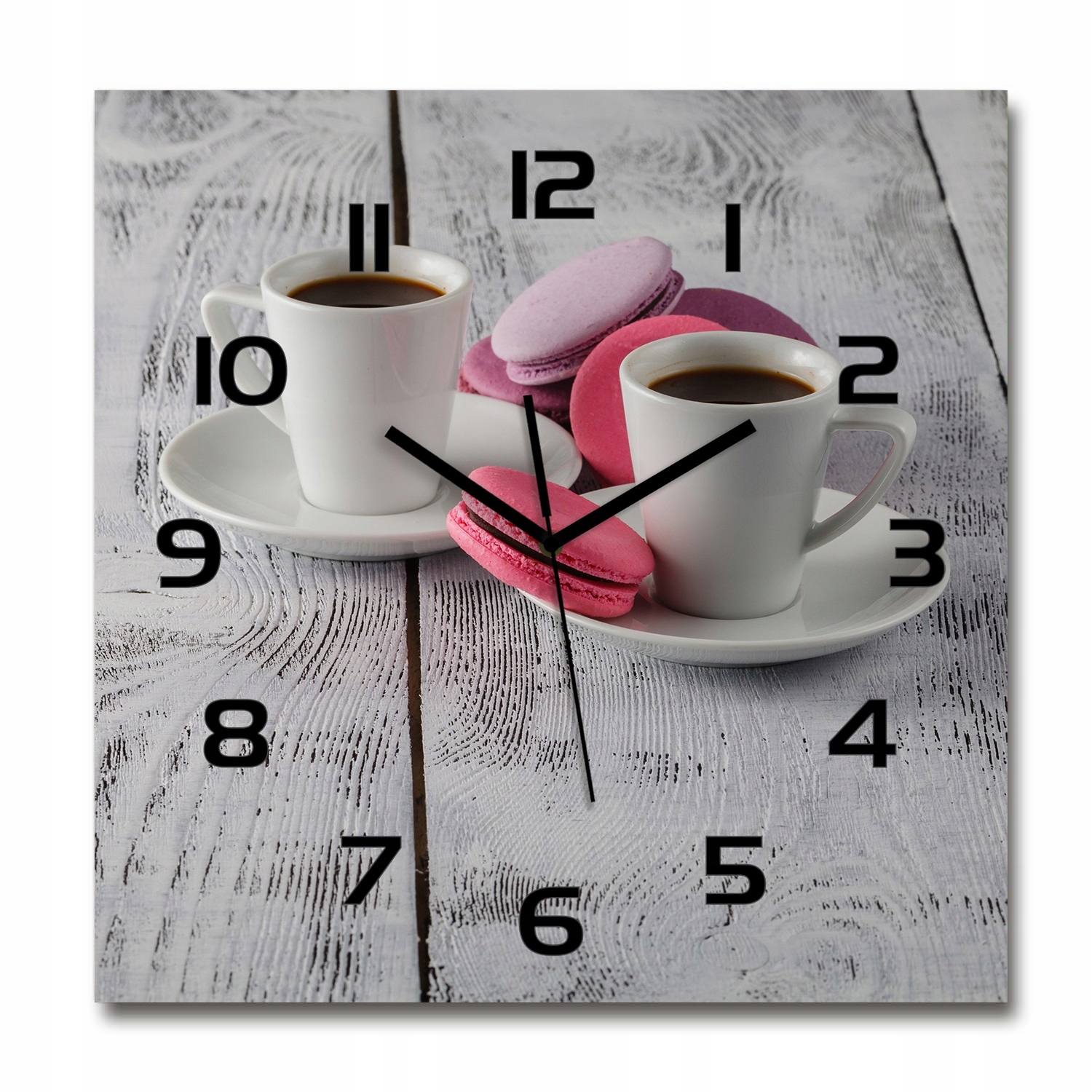 

Zegar ścienny ze szkła, duży Kawa i ciastka 60x60