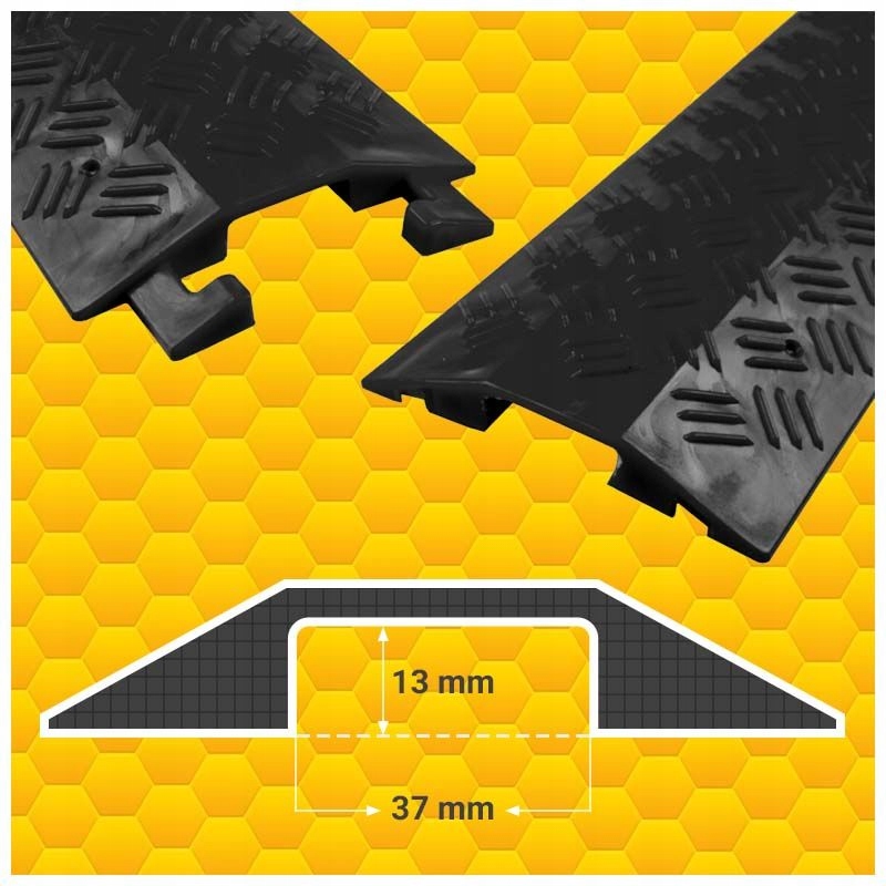 MOCNY NAJAZD KABLOWY PRÓG POMOST OSŁONA OCHRONA MASKOWNICA KABLI 1M 100CM Model NK1 100 BLK