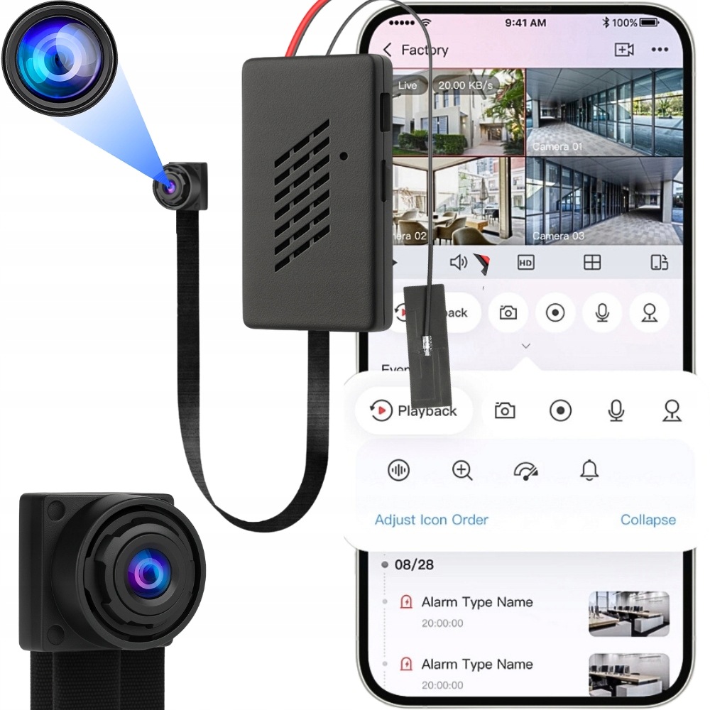 Mini Kamera Wifi Modułowa Android Zdalny Podgląd Czujnik Ruchu Monitoring