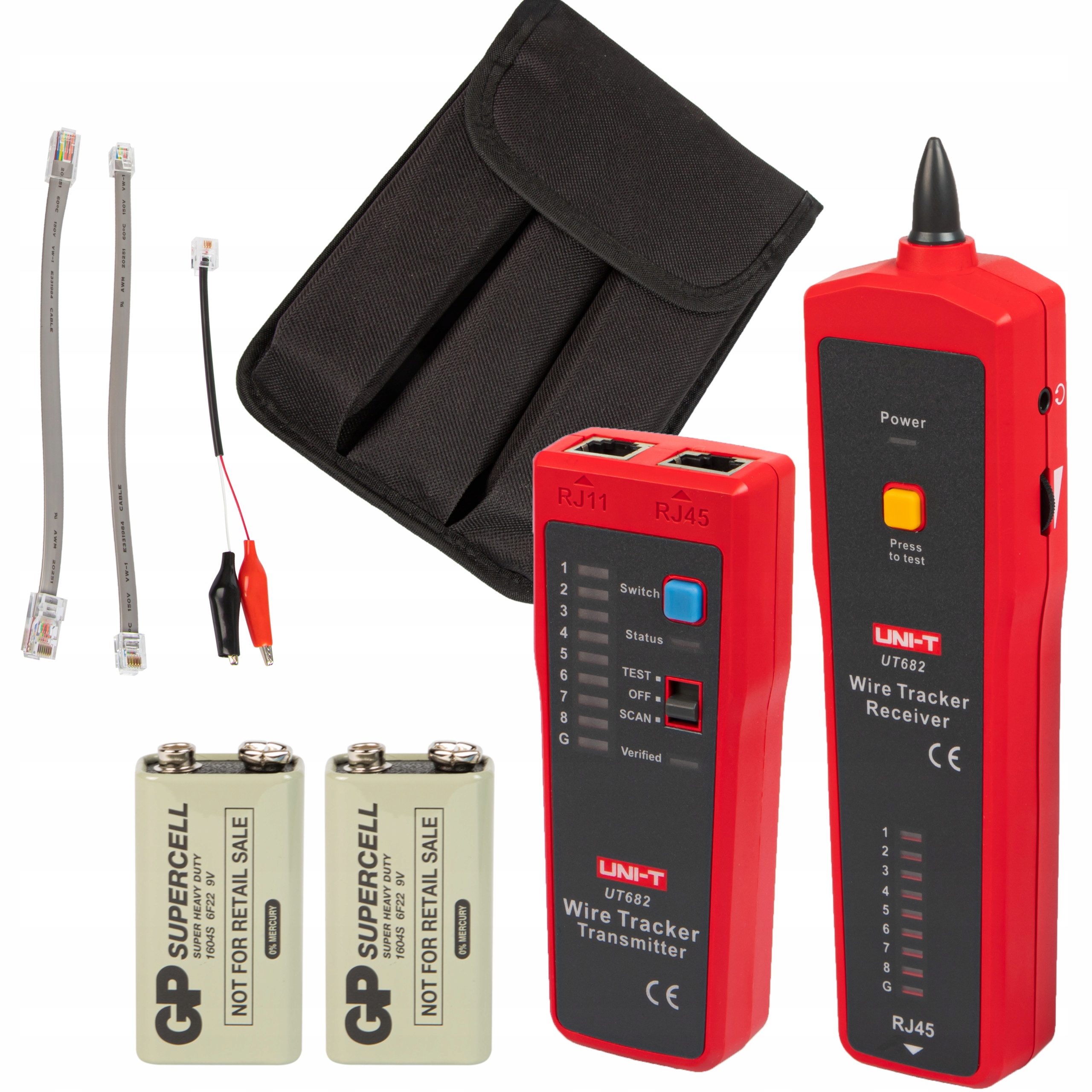 

Szukacz tester par przewodów RJ45 RJ11 Uni-t UT682