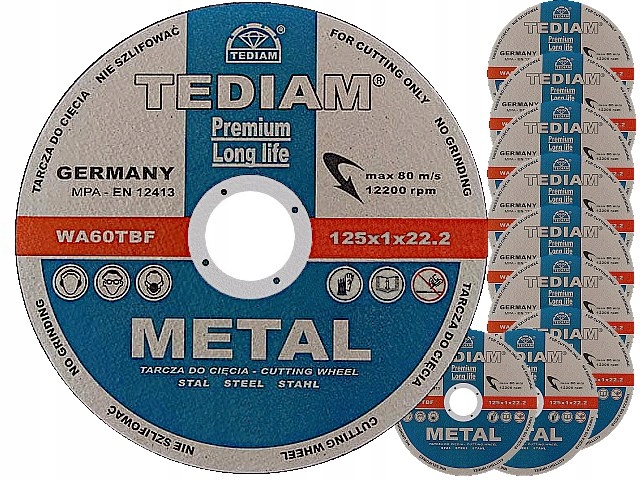 

Tarcza do cięcia metalu 125x1.0 Tediam Premiium