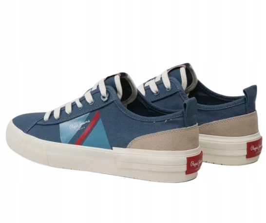 Pepe Jeans Allen Falg Tenisky Modré Nízké S Kůží 45 Awf