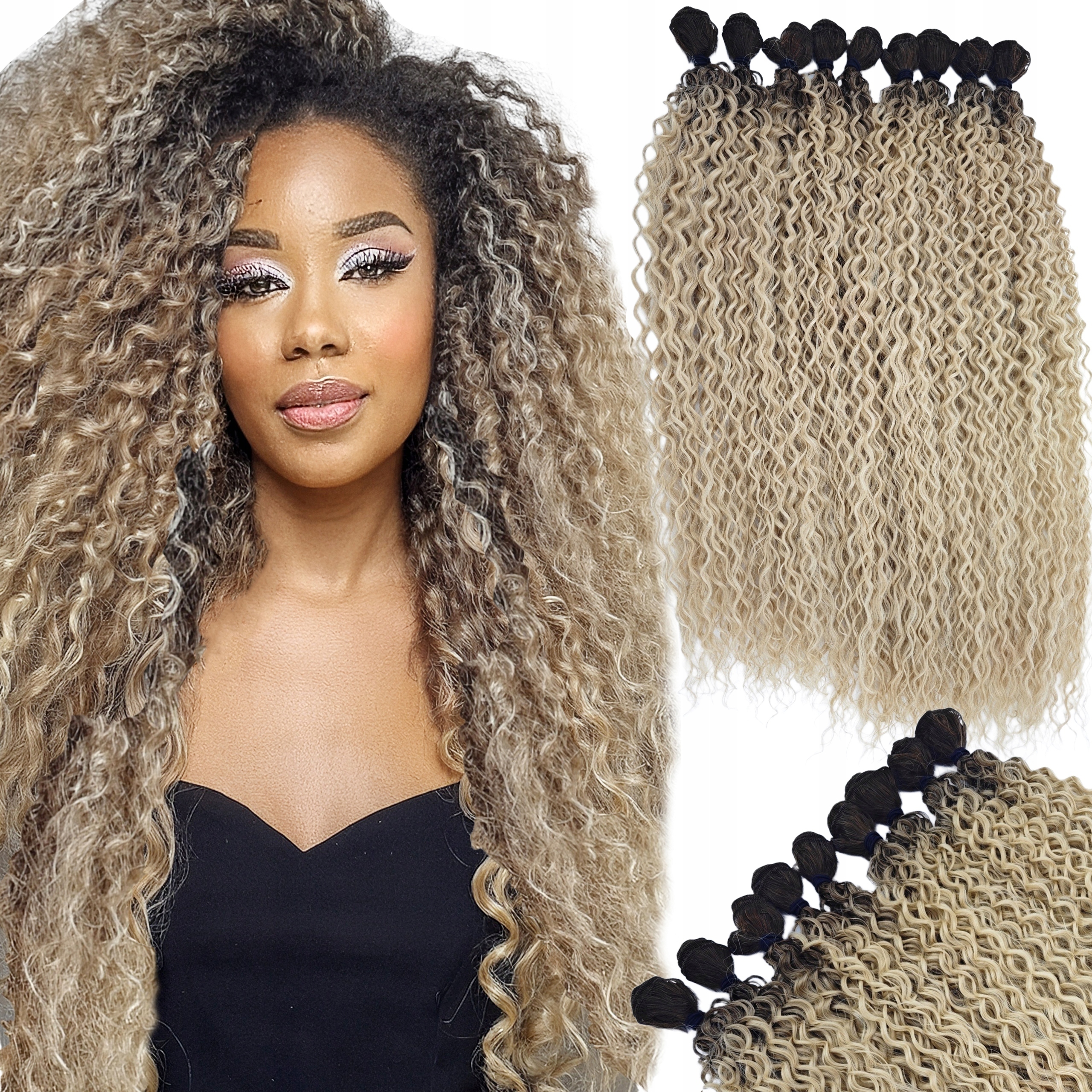Afro syntetické vlasy na pásku Beyonce Ombre 9-Pak 60 cm 320 g #TT8/618