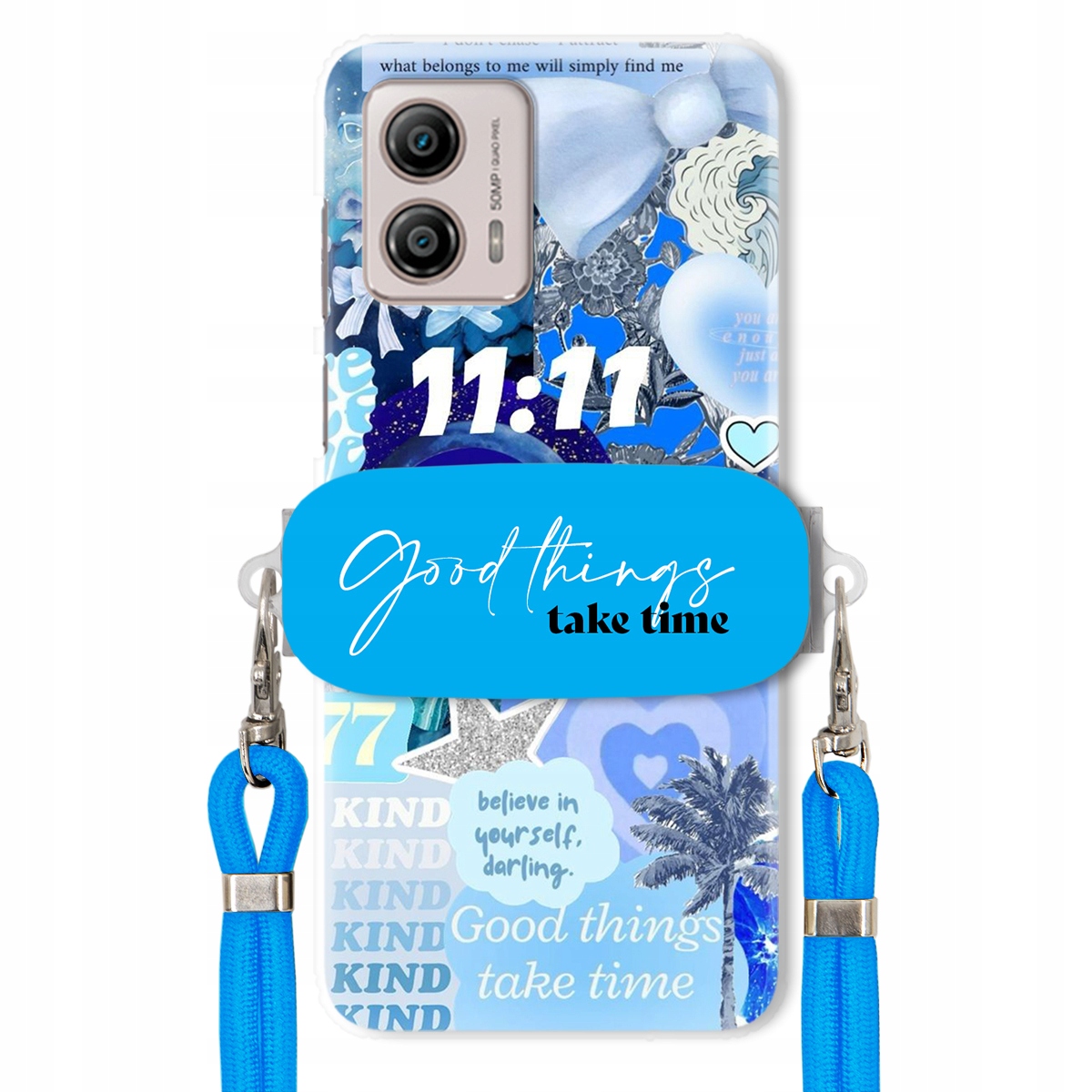 Puzdro pre Motorola G53 Držiak na vodítko Crossbody Good Things Take Time Lata
