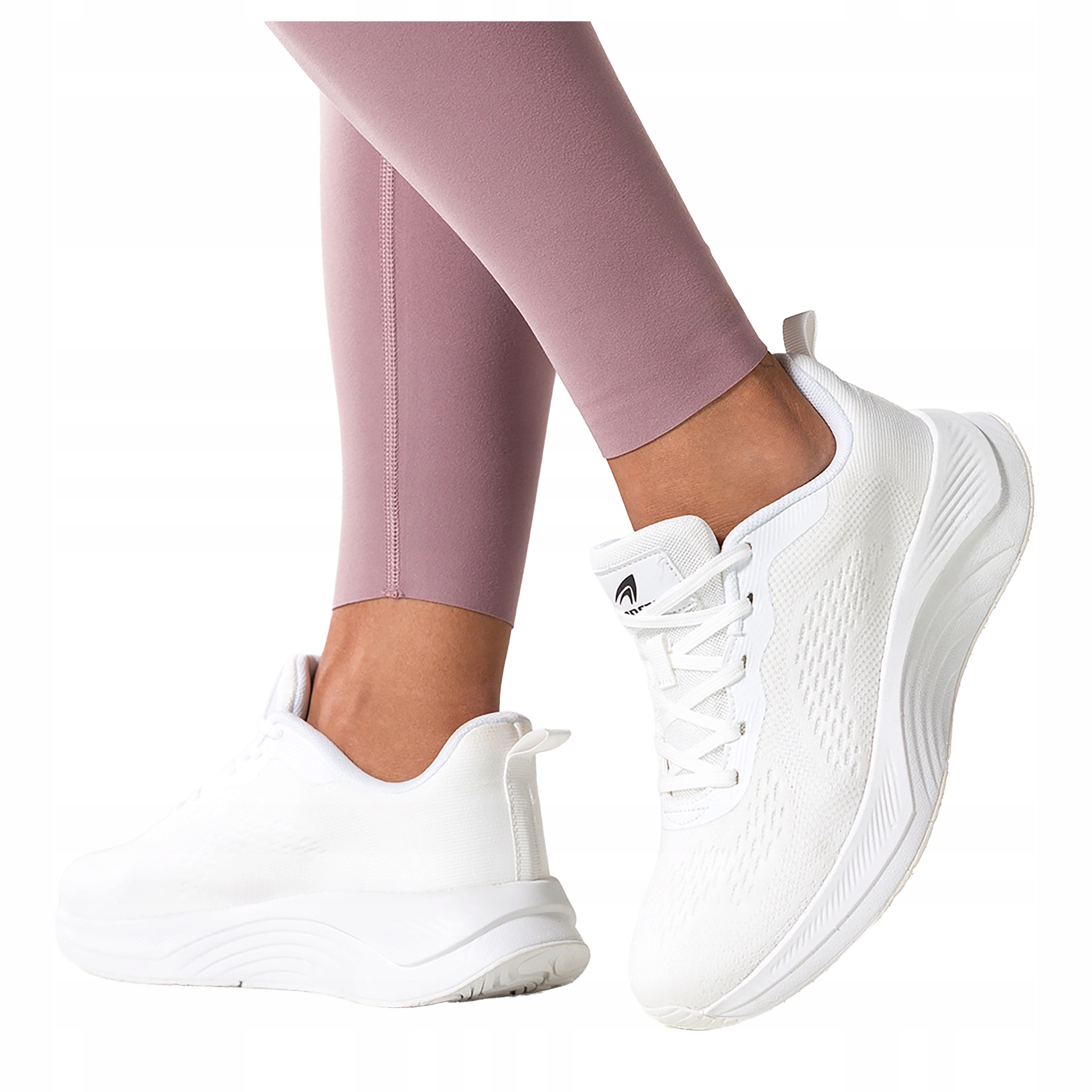 Bílé dámské tenisky na fitness, šněrovací, pohodlné, lehké, sportovní, velikost 39