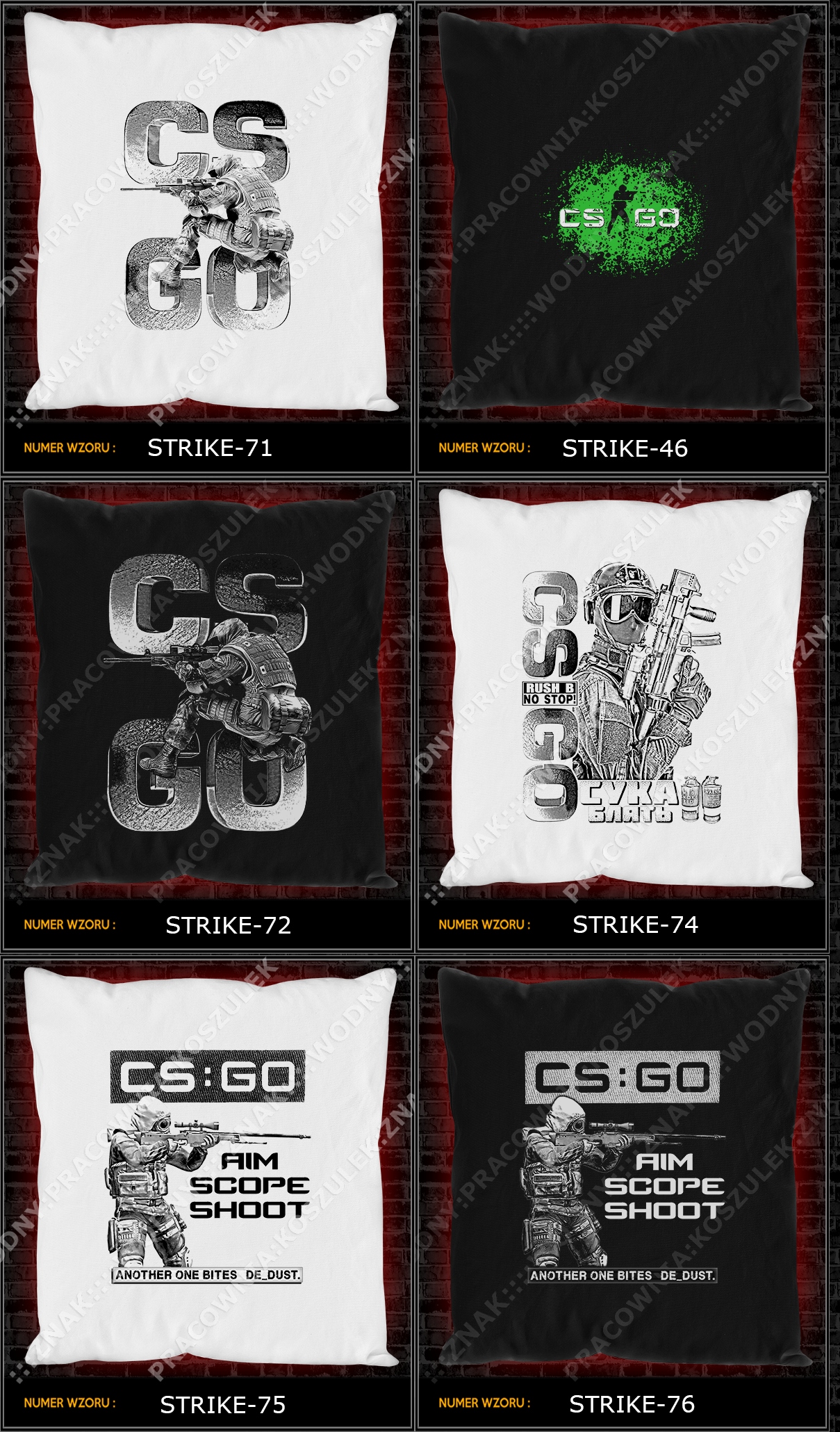 koszulka PODUSZKA cs go counter strike RÓŻNEwybór Rozmiar one size