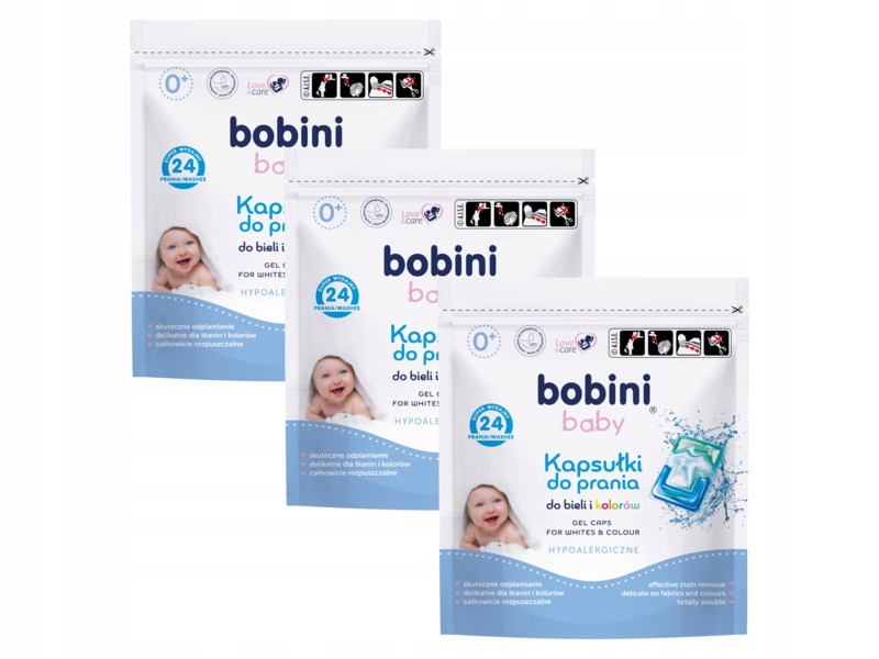 Kapsułki do prania Bobini Baby 3 x 24 szt.