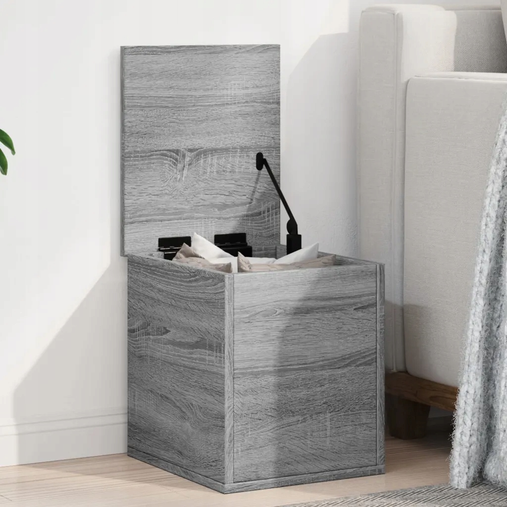 Úložný box šedý sonoma 30 x 35 x 35 cm kompozitní dřevo Šedá 840672