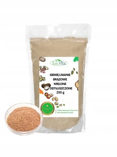 Levně 8x Lněné Semínko Hnědé Mleté Odtučněné Přírodní Zdroj OMEGA-3 250g
