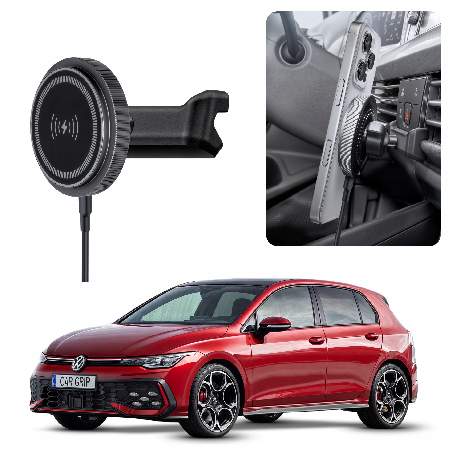 Uchwyt magnetyczny MagSafe z ładowaniem do Volkswagen Golf VIII 8 (2020-)