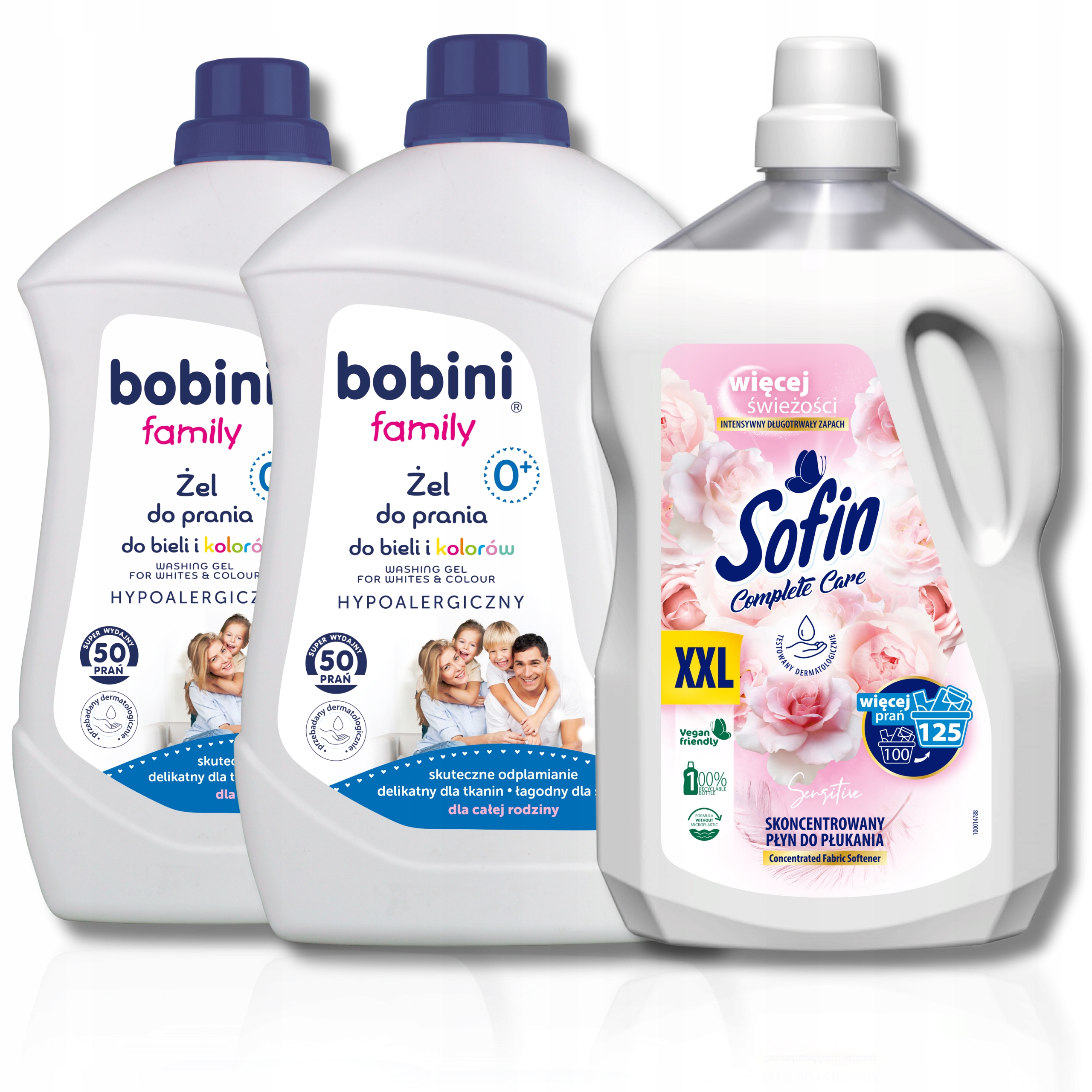 Levně Bobini Prací Gel pro celou rodinu tekutá aviváž 3x 2,5 l