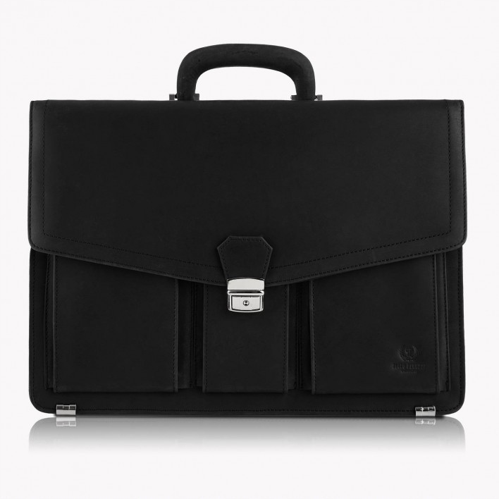 Pánská kožená aktovka taška do práce přes rameno i do ruky vintage černá