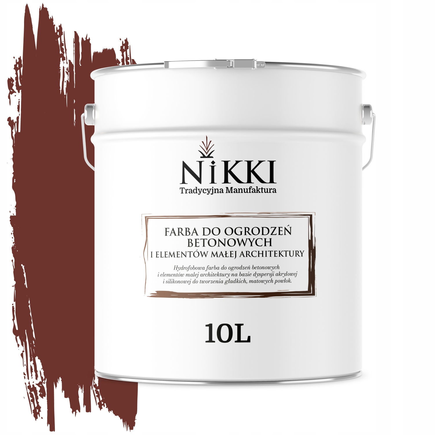 Farba Na Maľovanie Plotov 10 L Betónových Kvetináčov Čerešňová RAL3009