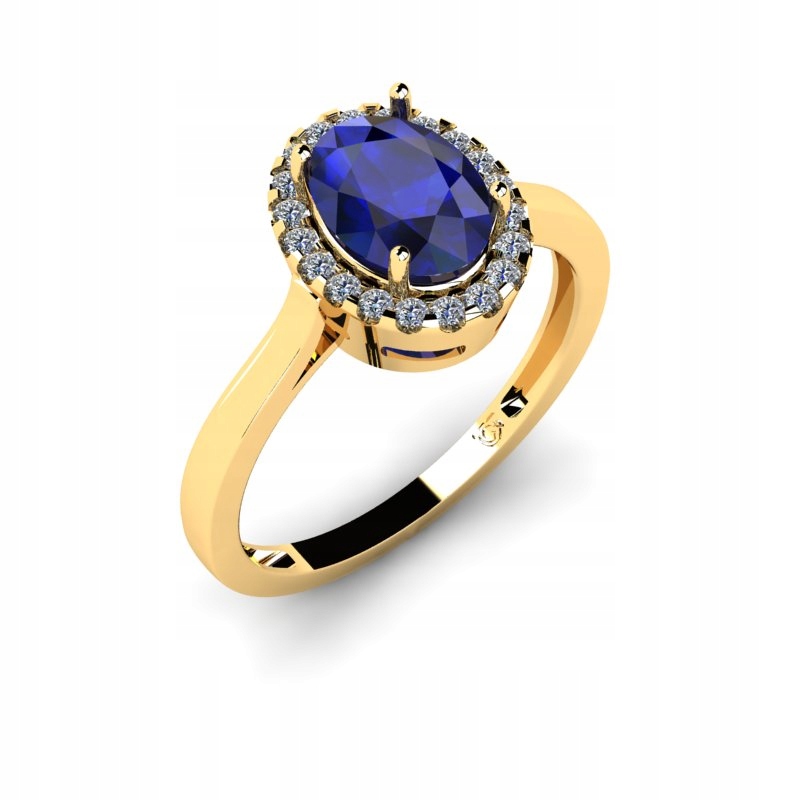 

Pierścionek Złoty Z Brylantami I Szafirem 1,94CT